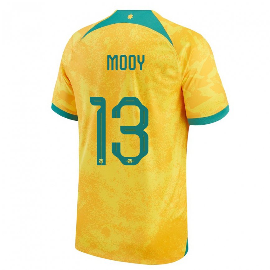 Gyermek Ausztrál Aaron Mooy #13 Aranysárga Hazai Jersey 22-24 Mez Póló