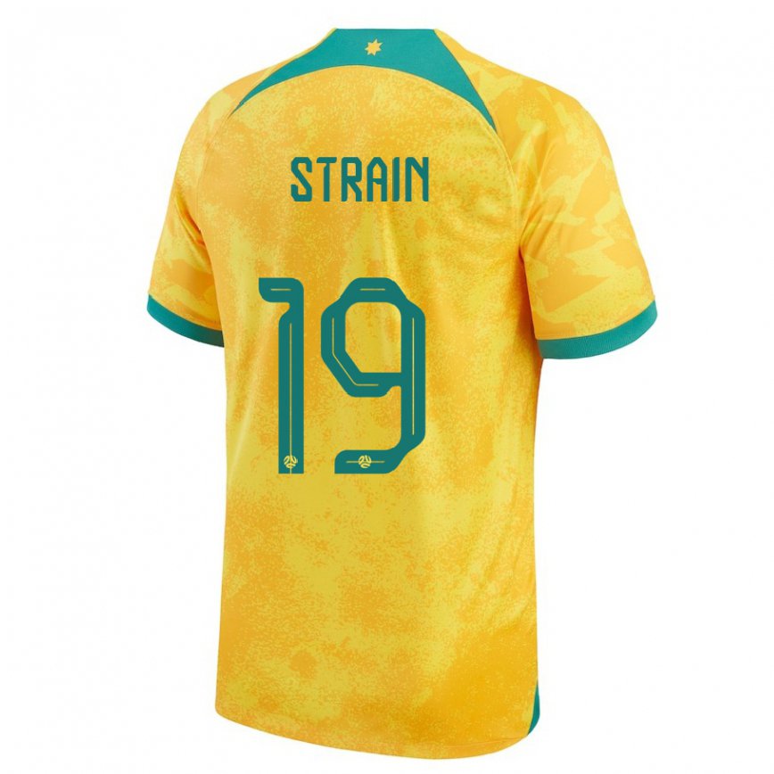 Gyermek Ausztrál Ryan Strain #19 Aranysárga Hazai Jersey 22-24 Mez Póló