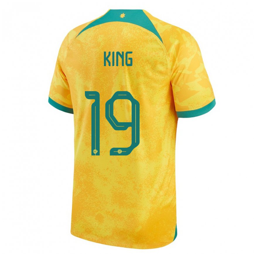 Gyermek Ausztrál Joel King #19 Aranysárga Hazai Jersey 22-24 Mez Póló