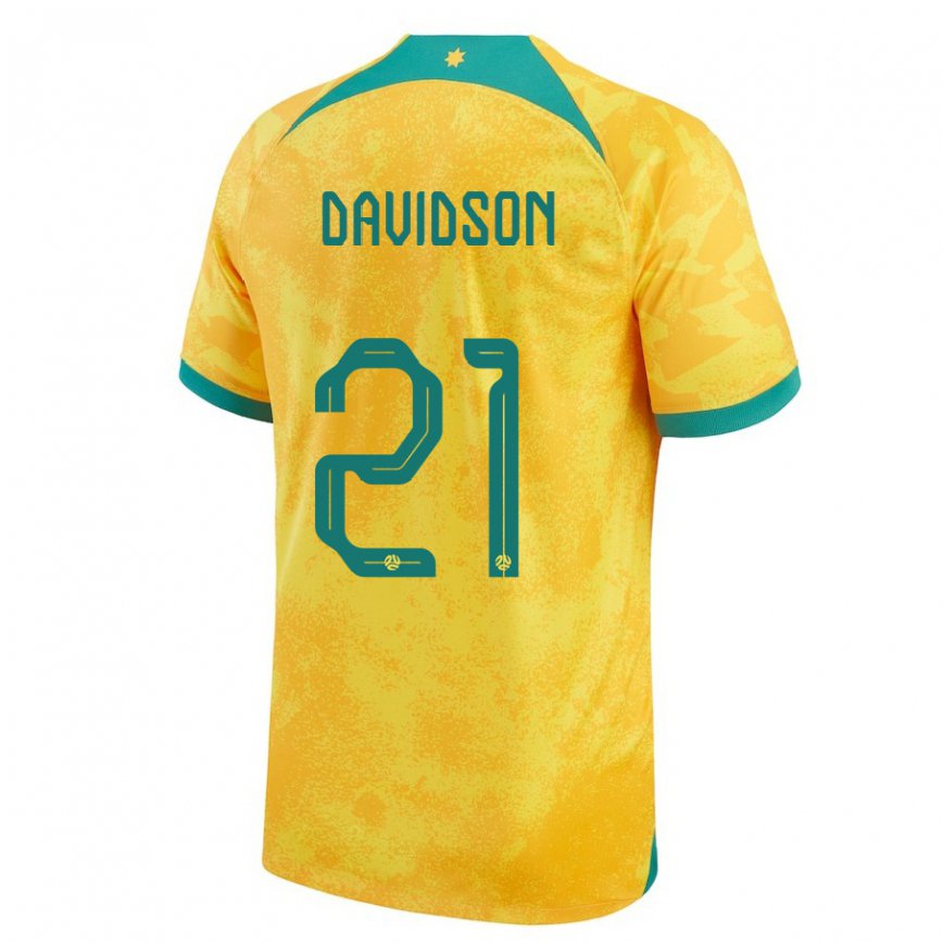 Gyermek Ausztrál Jason Davidson #21 Aranysárga Hazai Jersey 22-24 Mez Póló