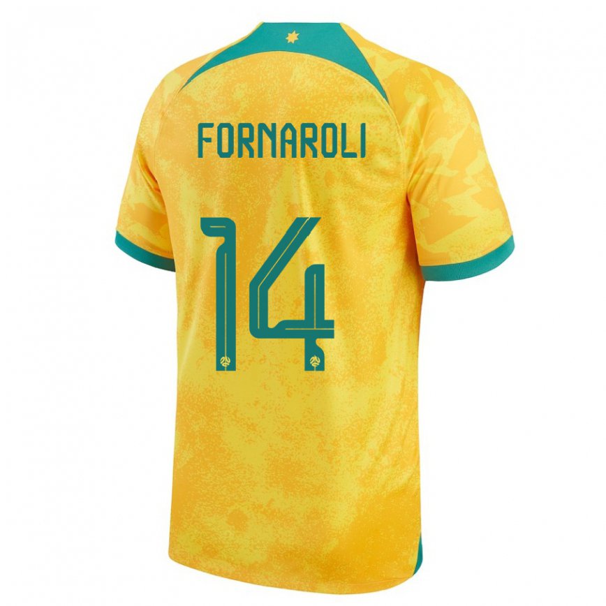 Gyermek Ausztrál Bruno Fornaroli #14 Aranysárga Hazai Jersey 22-24 Mez Póló