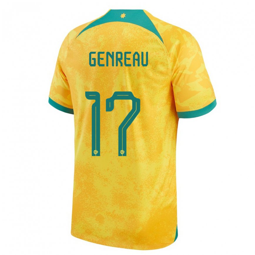 Gyermek Ausztrál Denis Genreau #17 Aranysárga Hazai Jersey 22-24 Mez Póló