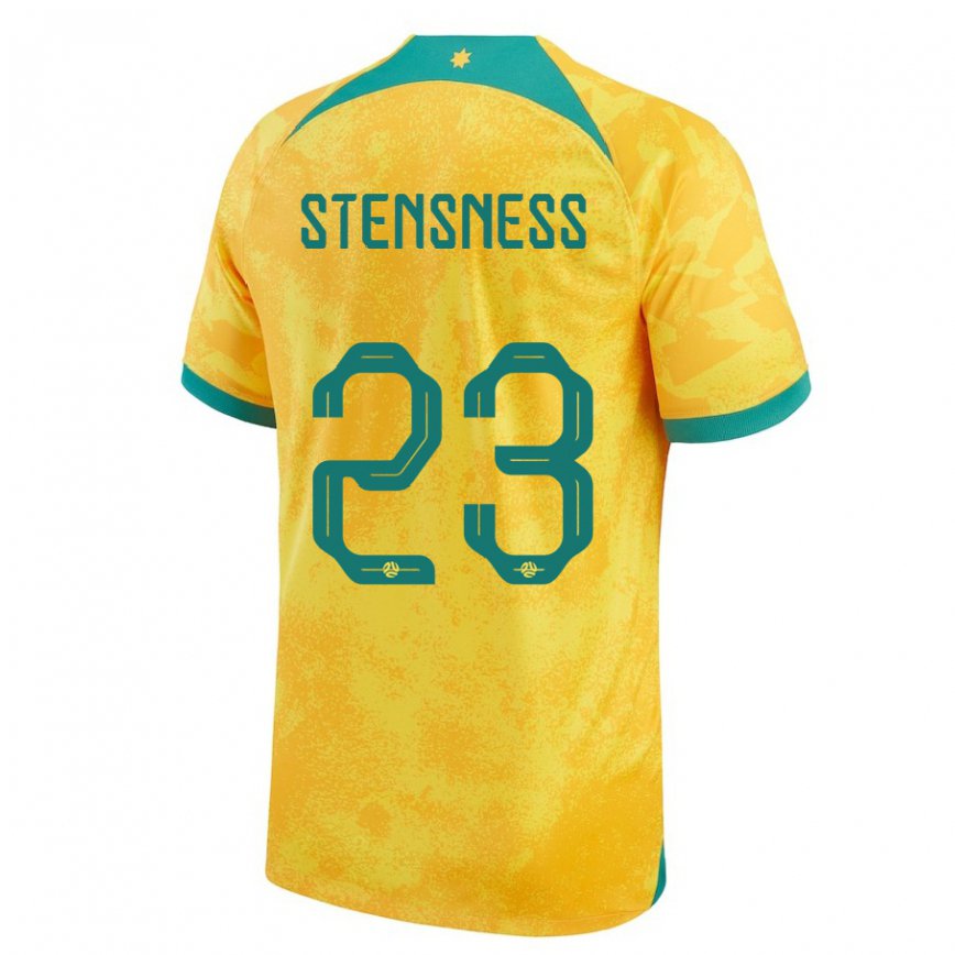 Gyermek Ausztrál Gianni Stensness #23 Aranysárga Hazai Jersey 22-24 Mez Póló