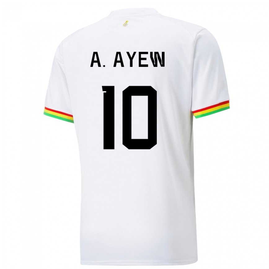 Gyermek Ghánai Andre Ayew #10 Fehér Hazai Jersey 22-24 Mez Póló