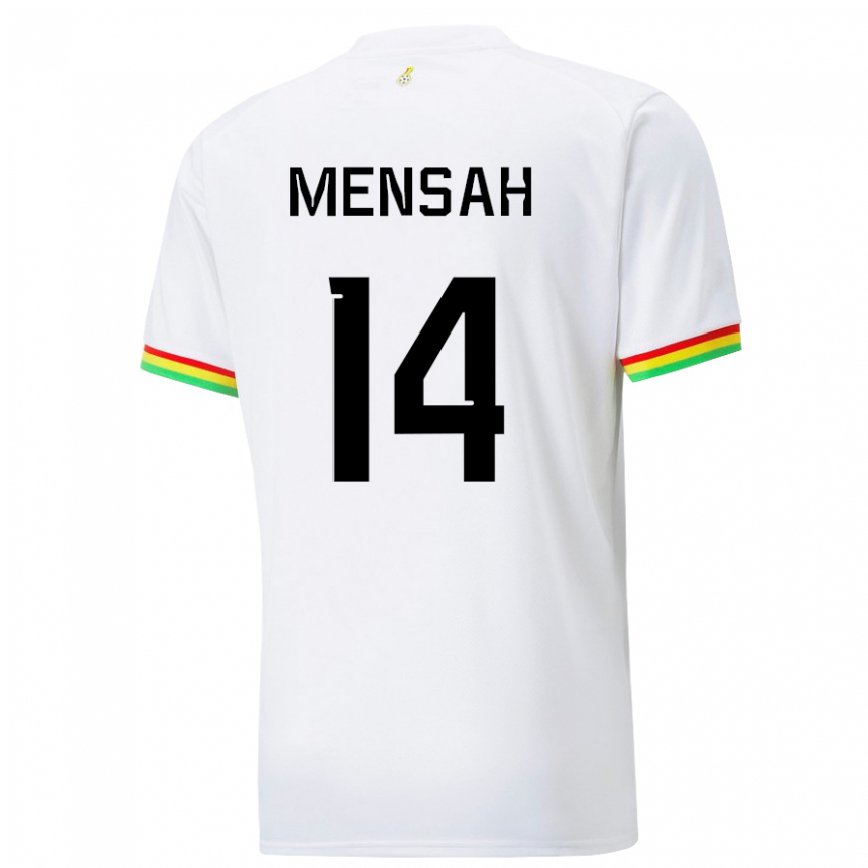 Gyermek Ghánai Gideon Mensah #14 Fehér Hazai Jersey 22-24 Mez Póló