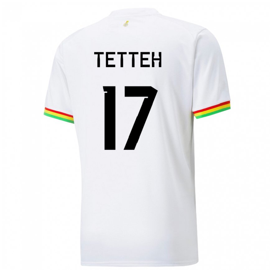 Gyermek Ghánai Benjamin Tetteh #17 Fehér Hazai Jersey 22-24 Mez Póló