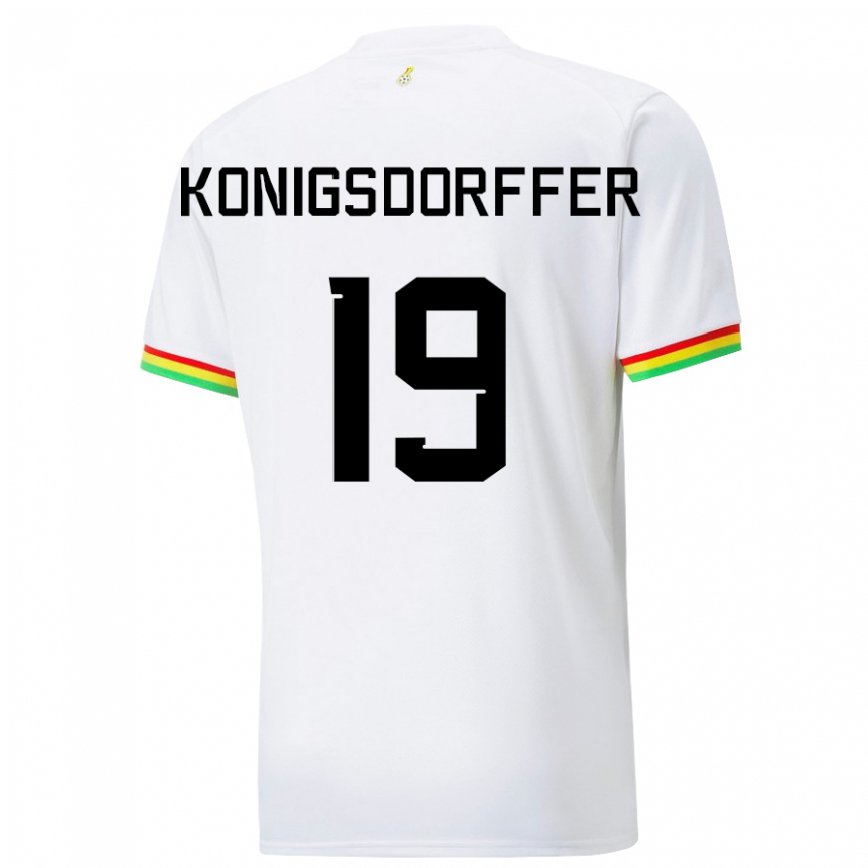 Gyermek Ghánai Ransford-yeboah Konigsdorffer #19 Fehér Hazai Jersey 22-24 Mez Póló