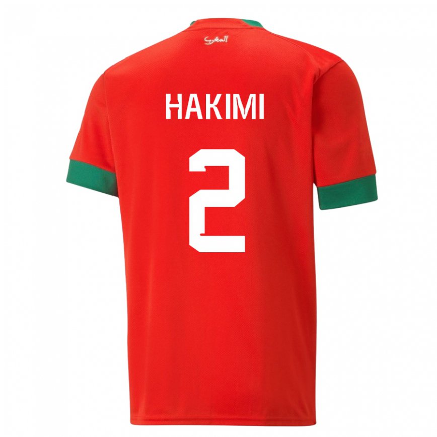 Gyermek Marokkói Achraf Hakimi #2 Piros Hazai Jersey 22-24 Mez Póló