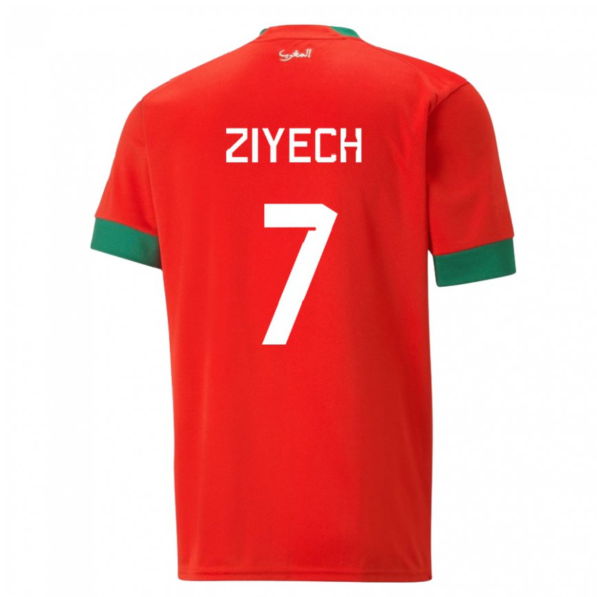 Gyermek Marokkói Hakim Ziyech #7 Piros Hazai Jersey 22-24 Mez Póló