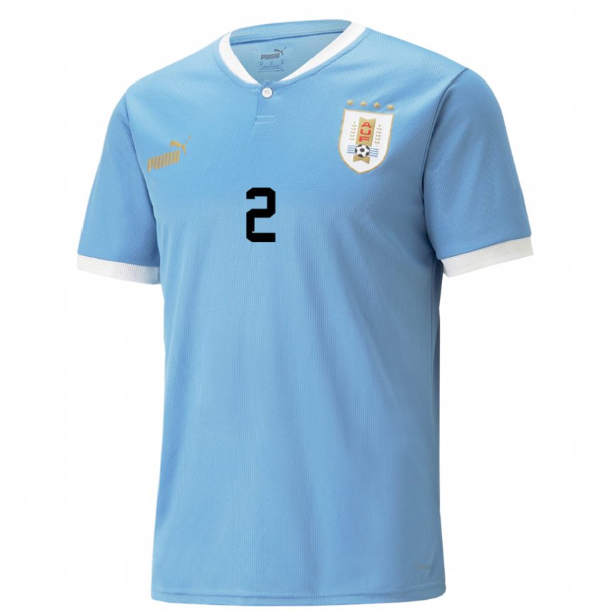 Gyermek Uruguayi Agustin Rogel #2 Kék Hazai Jersey 22-24 Mez Póló