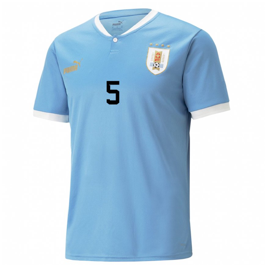 Gyermek Uruguayi Matias Vecino #5 Kék Hazai Jersey 22-24 Mez Póló