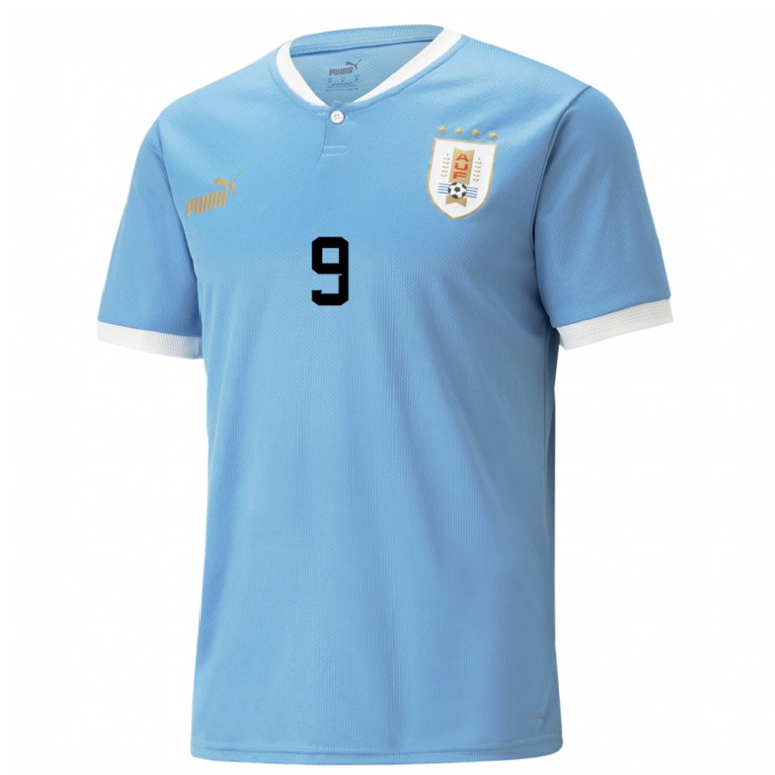 Gyermek Uruguayi Luis Suarez #9 Kék Hazai Jersey 22-24 Mez Póló