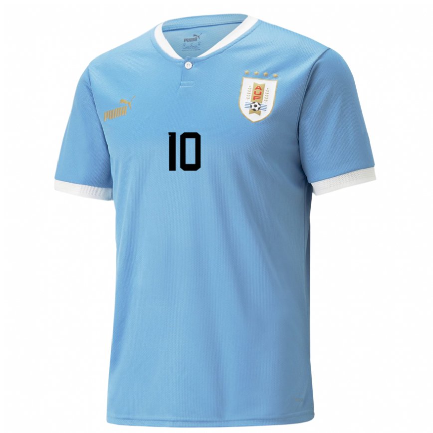 Gyermek Uruguayi Giorgian De Arrascaeta #10 Kék Hazai Jersey 22-24 Mez Póló