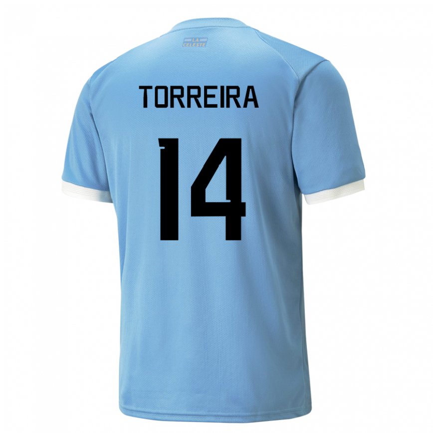 Gyermek Uruguayi Lucas Torreira #14 Kék Hazai Jersey 22-24 Mez Póló