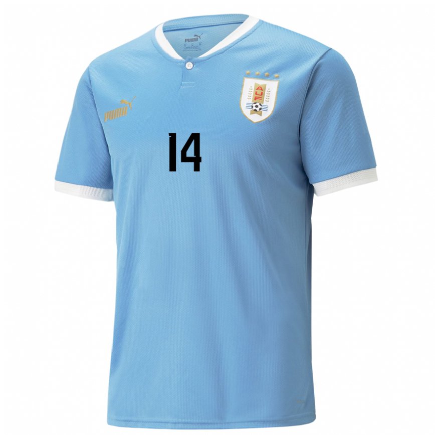 Gyermek Uruguayi Lucas Torreira #14 Kék Hazai Jersey 22-24 Mez Póló