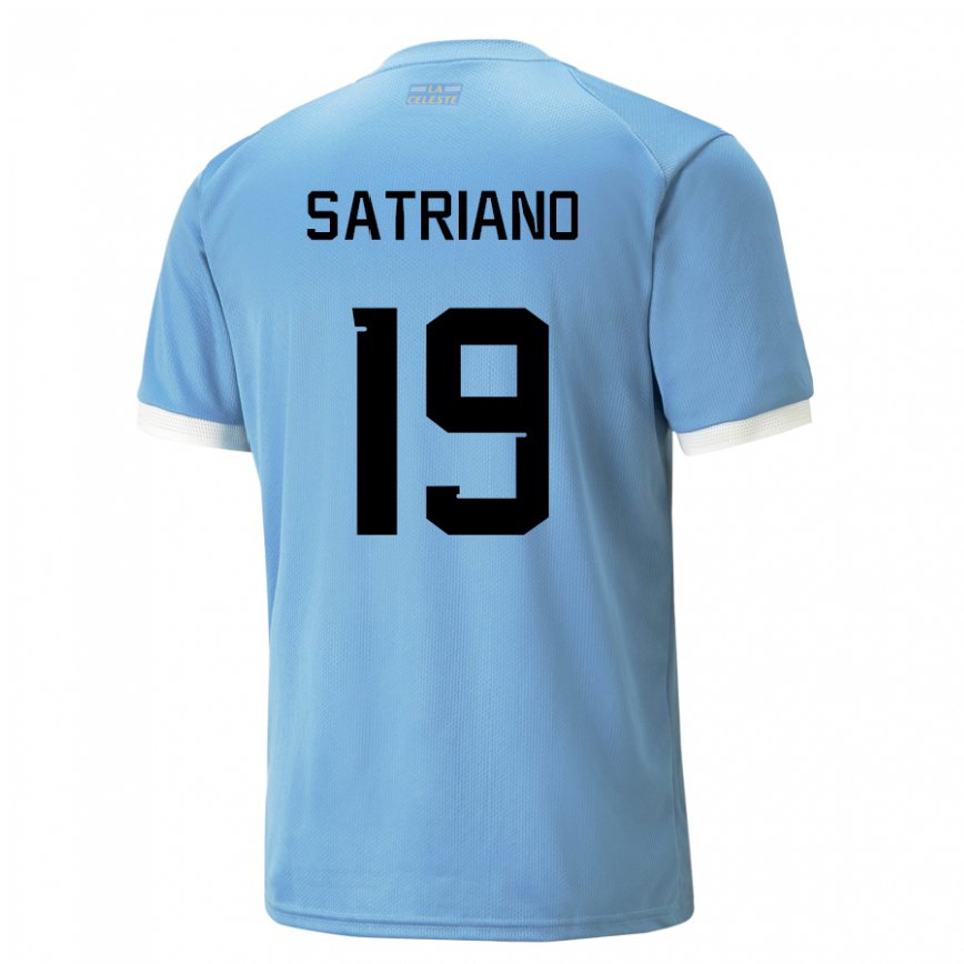 Gyermek Uruguayi Martin Satriano #19 Kék Hazai Jersey 22-24 Mez Póló