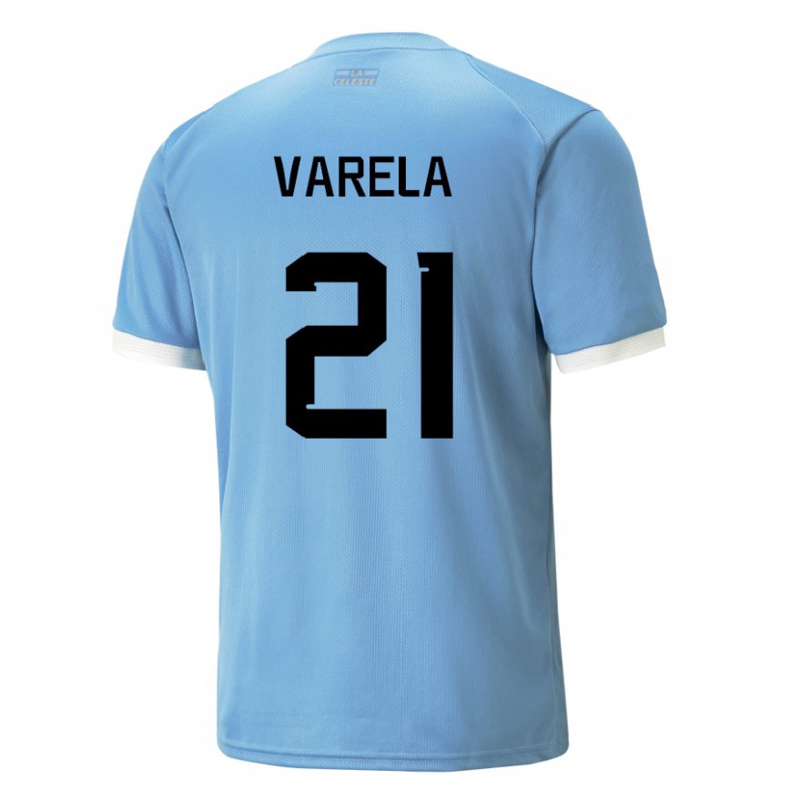 Gyermek Uruguayi Gullermo Varela #21 Kék Hazai Jersey 22-24 Mez Póló