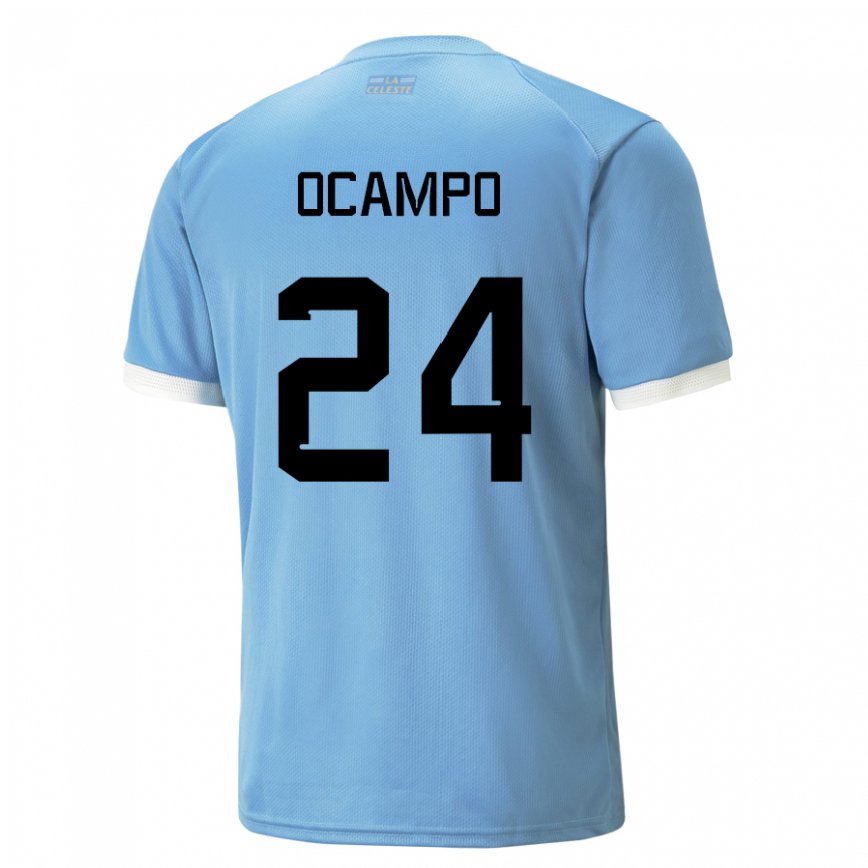 Gyermek Uruguayi Brian Ocampo #24 Kék Hazai Jersey 22-24 Mez Póló