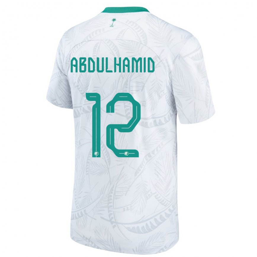 Gyermek Szaúd-arábiai Saud Abdulhamid #12 Fehér Hazai Jersey 22-24 Mez Póló