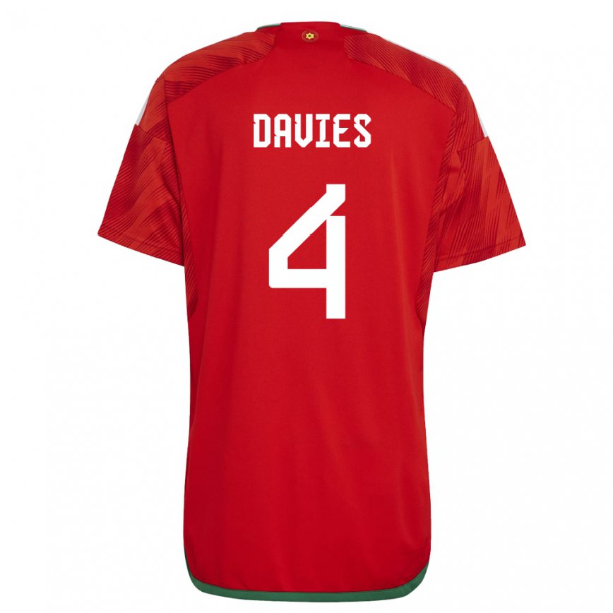 Gyermek Walesi Ben Davies #4 Piros Hazai Jersey 22-24 Mez Póló