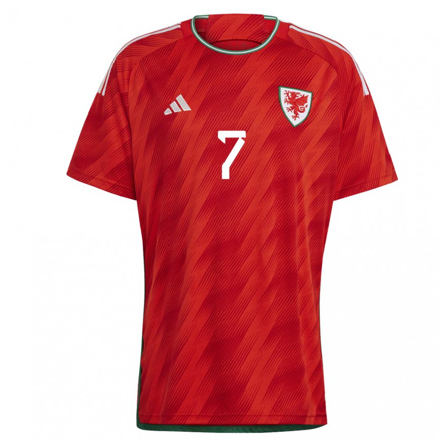 Gyermek Walesi Joe Allen #7 Piros Hazai Jersey 22-24 Mez Póló