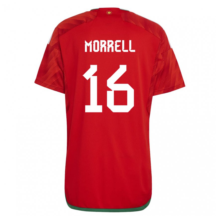 Gyermek Walesi Joe Morrell #16 Piros Hazai Jersey 22-24 Mez Póló