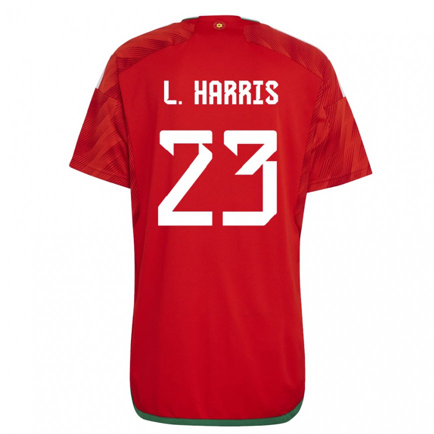 Gyermek Walesi Luke Harris #23 Piros Hazai Jersey 22-24 Mez Póló