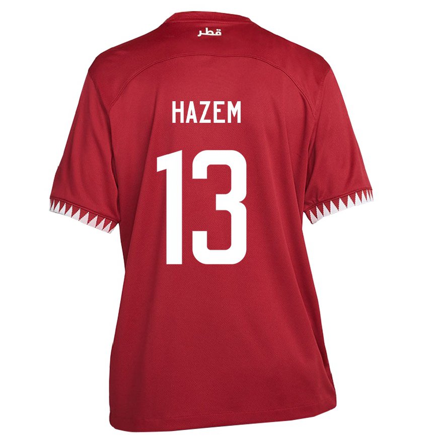 Gyermek Katari Hazem Shehata #13 Gesztenyebarna Hazai Jersey 22-24 Mez Póló