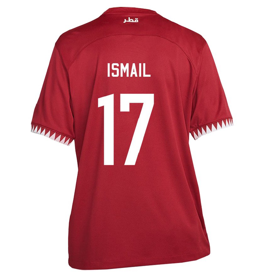 Gyermek Katari Ismail Mohamad #17 Gesztenyebarna Hazai Jersey 22-24 Mez Póló