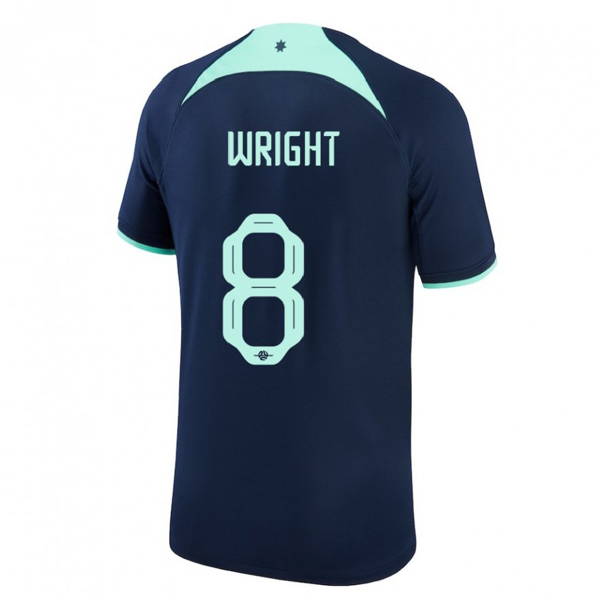 Gyermek Ausztrál Bailey Wright #8 Sötétkék Idegenbeli Jersey 22-24 Mez Póló