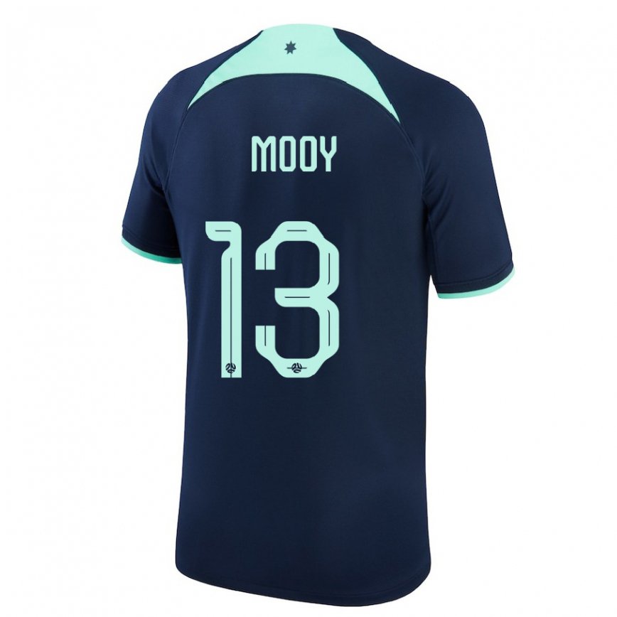 Gyermek Ausztrál Aaron Mooy #13 Sötétkék Idegenbeli Jersey 22-24 Mez Póló