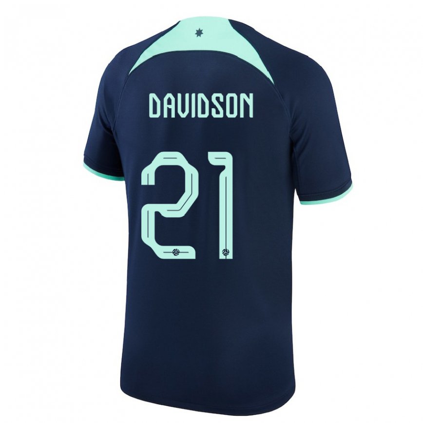 Gyermek Ausztrál Jason Davidson #21 Sötétkék Idegenbeli Jersey 22-24 Mez Póló