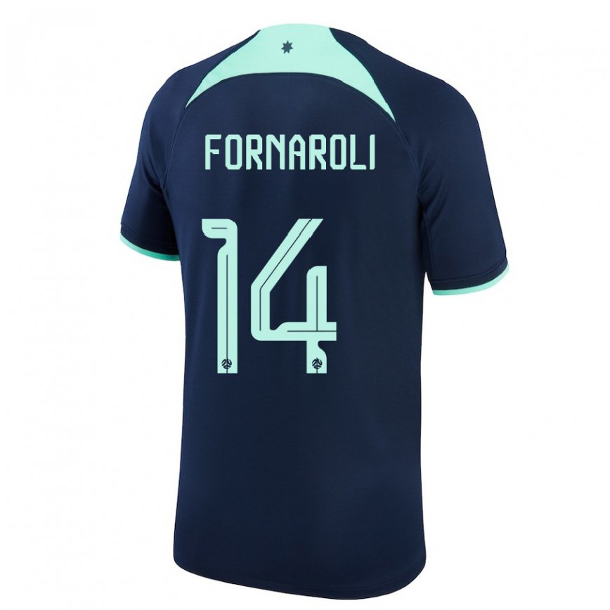 Gyermek Ausztrál Bruno Fornaroli #14 Sötétkék Idegenbeli Jersey 22-24 Mez Póló