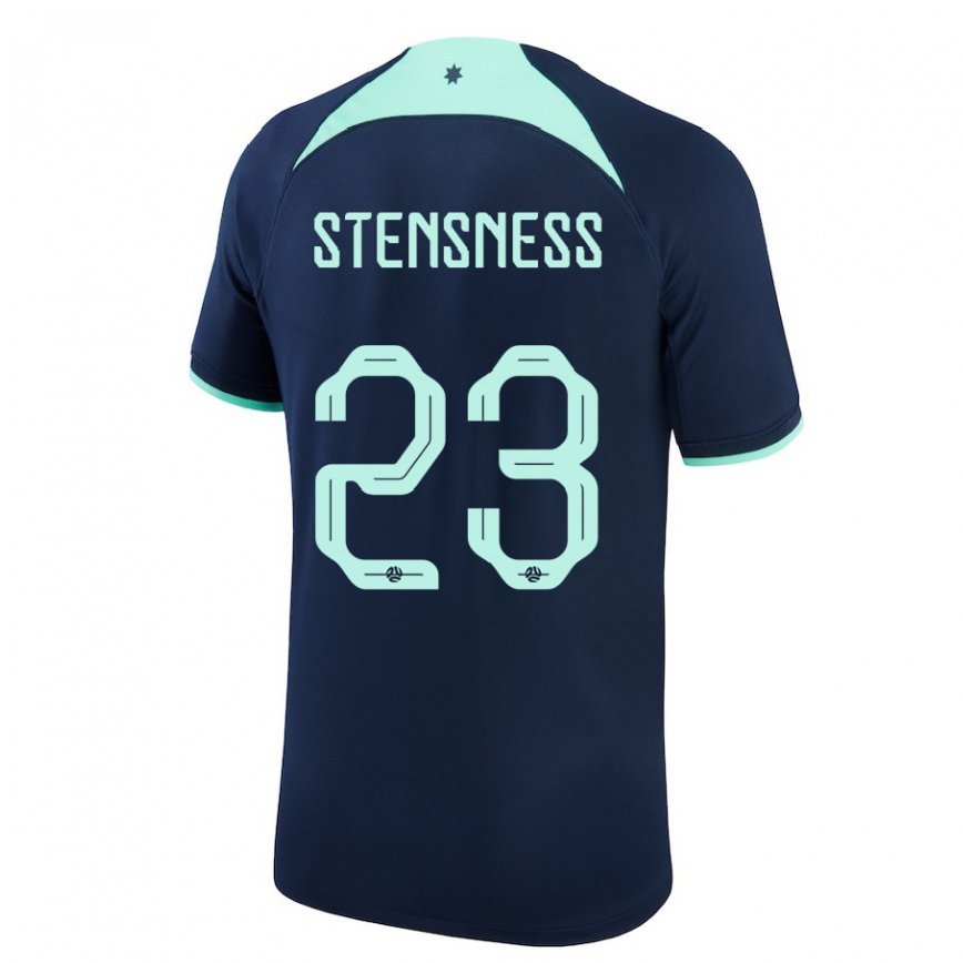 Gyermek Ausztrál Gianni Stensness #23 Sötétkék Idegenbeli Jersey 22-24 Mez Póló