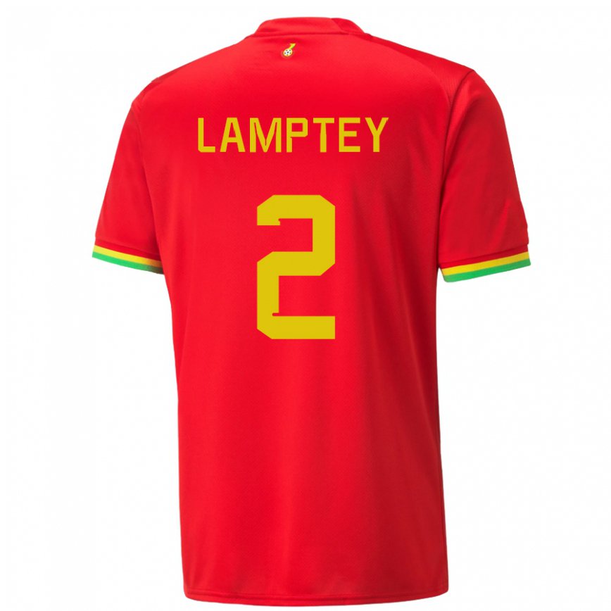 Gyermek Ghánai Tariq Lamptey #2 Piros Idegenbeli Jersey 22-24 Mez Póló