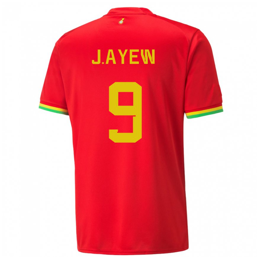 Gyermek Ghánai Jordan Ayew #9 Piros Idegenbeli Jersey 22-24 Mez Póló