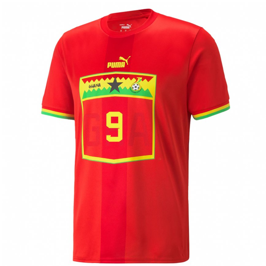 Gyermek Ghánai Jordan Ayew #9 Piros Idegenbeli Jersey 22-24 Mez Póló