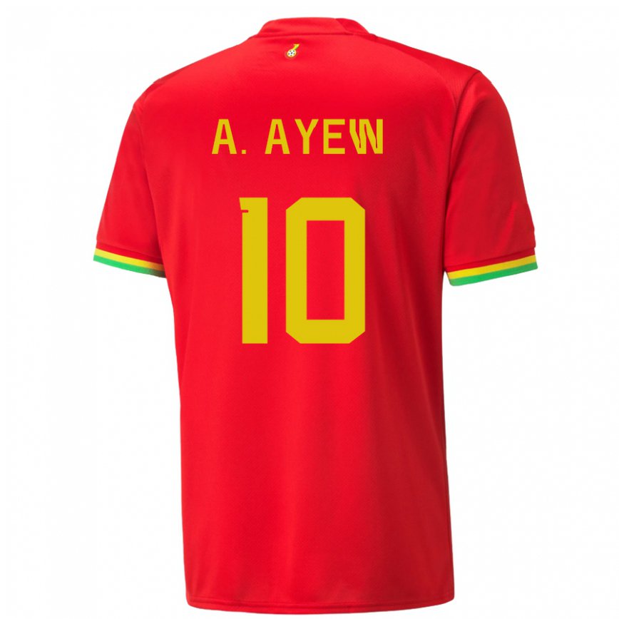 Gyermek Ghánai Andre Ayew #10 Piros Idegenbeli Jersey 22-24 Mez Póló