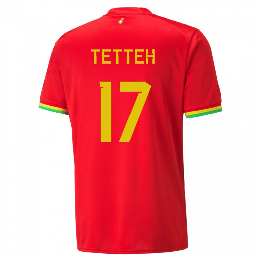 Gyermek Ghánai Benjamin Tetteh #17 Piros Idegenbeli Jersey 22-24 Mez Póló