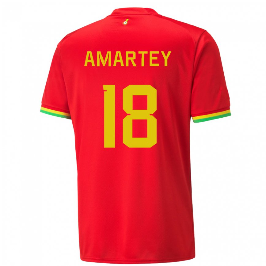 Gyermek Ghánai Daniel Amartey #18 Piros Idegenbeli Jersey 22-24 Mez Póló