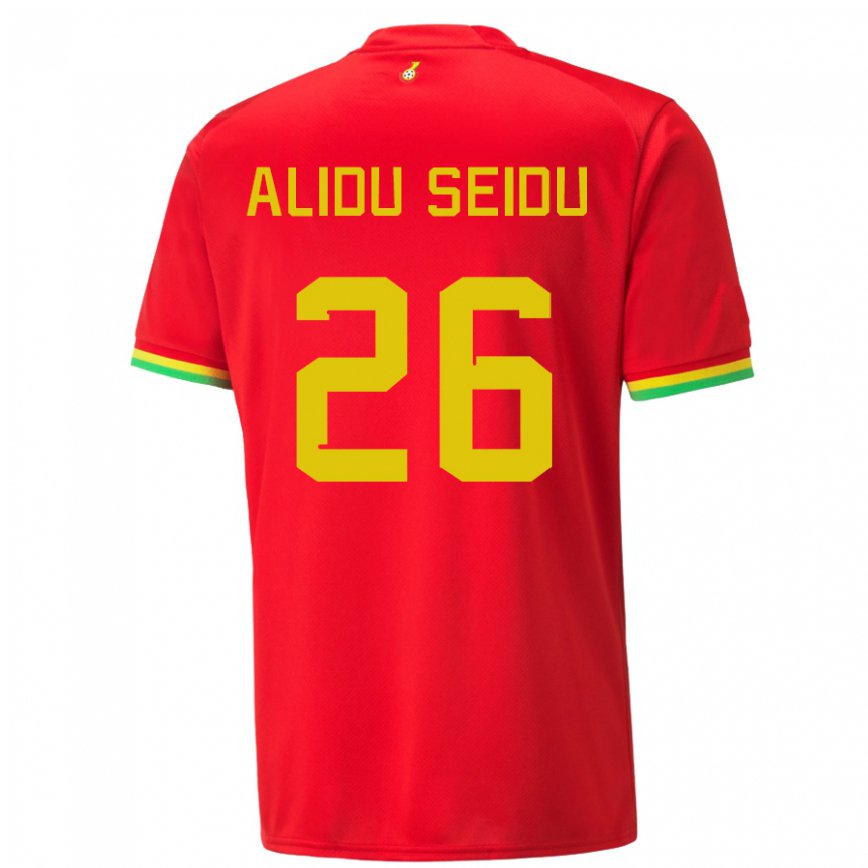 Gyermek Ghánai Alidu Seidu #26 Piros Idegenbeli Jersey 22-24 Mez Póló