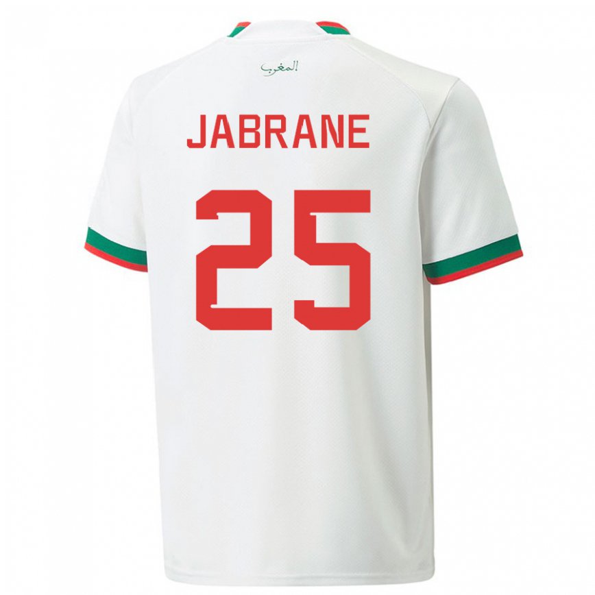 Gyermek Marokkói Yahya Jabrane #25 Fehér Idegenbeli Jersey 22-24 Mez Póló