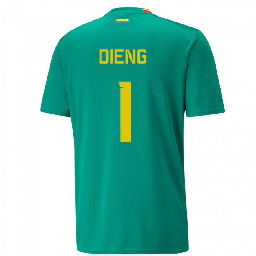 Gyermek Szenegáli Timothy Dieng #1 Zöld Idegenbeli Jersey 22-24 Mez Póló