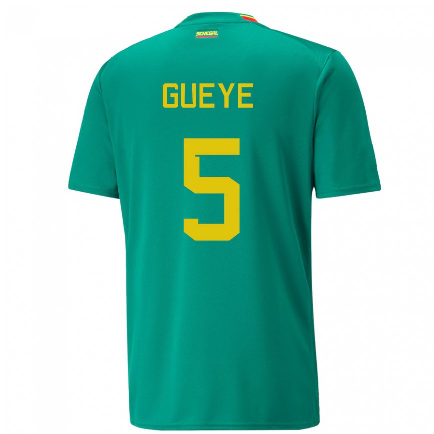 Gyermek Szenegáli Idrissa Gueye #5 Zöld Idegenbeli Jersey 22-24 Mez Póló