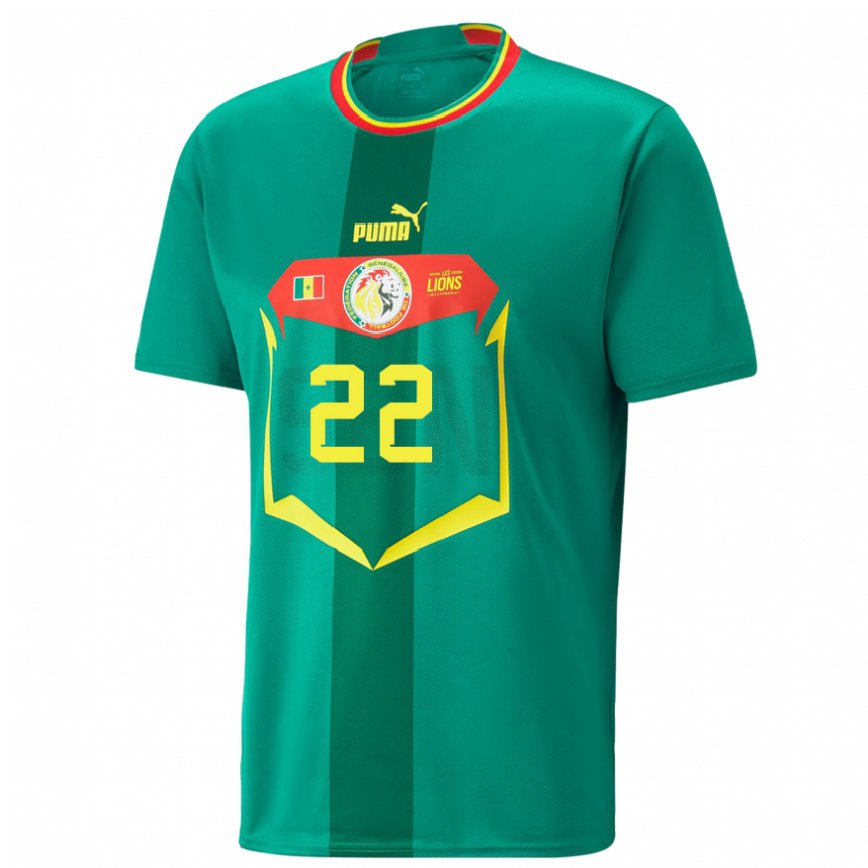 Gyermek Szenegáli Abdou Diallo #22 Zöld Idegenbeli Jersey 22-24 Mez Póló