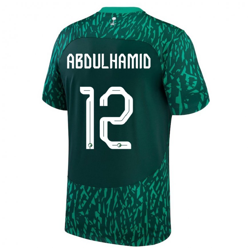 Gyermek Szaúd-arábiai Saud Abdulhamid #12 Sötétzöld Idegenbeli Jersey 22-24 Mez Póló