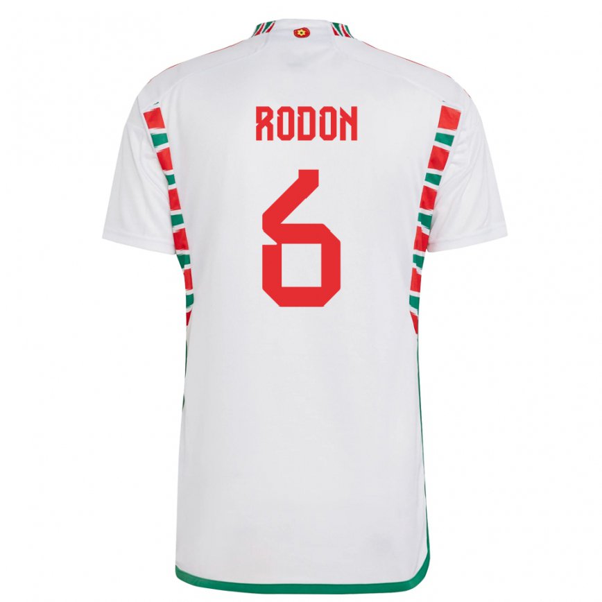 Gyermek Walesi Joe Rodon #6 Fehér Idegenbeli Jersey 22-24 Mez Póló