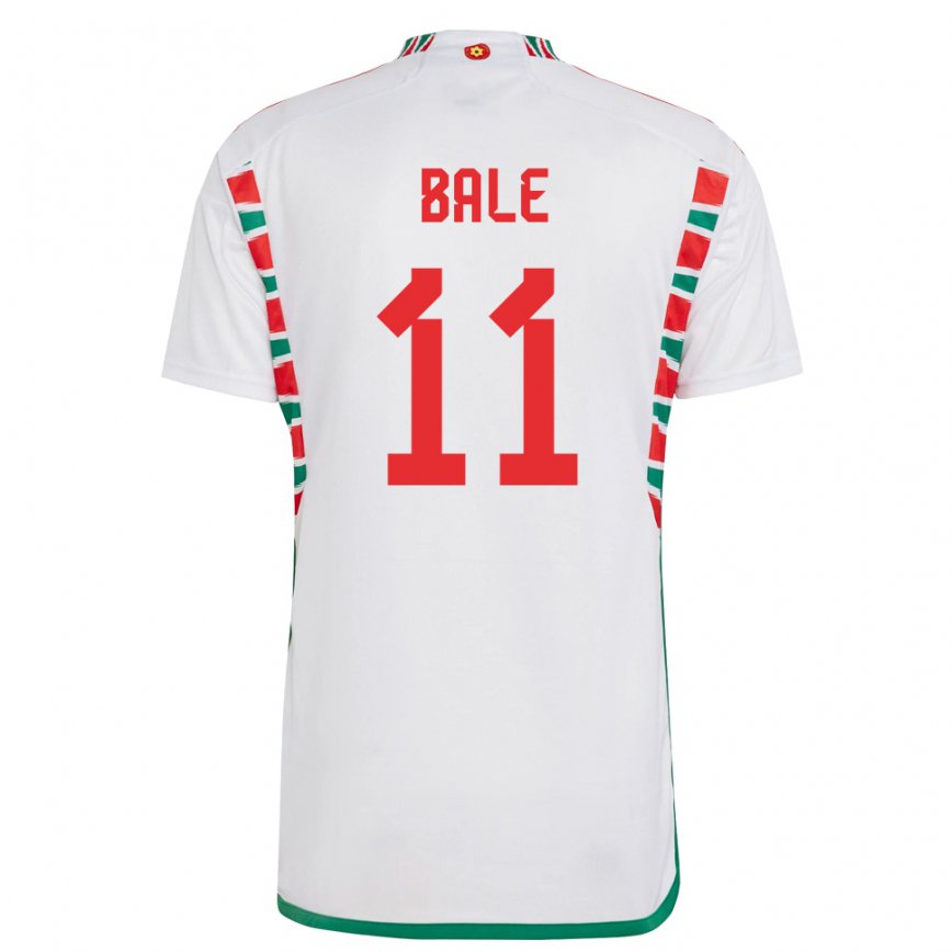 Gyermek Walesi Gareth Bale #11 Fehér Idegenbeli Jersey 22-24 Mez Póló