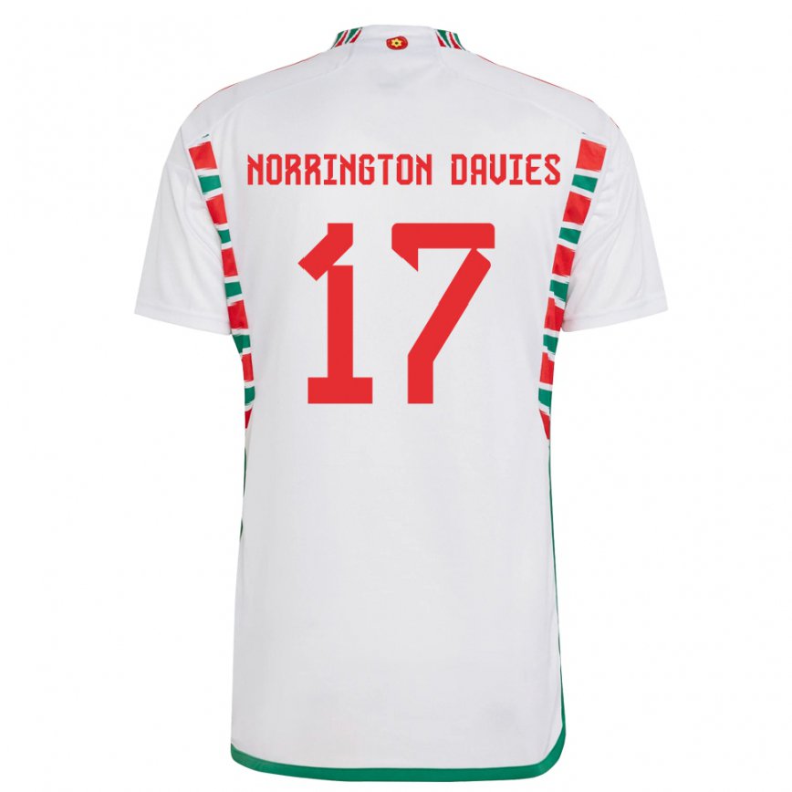 Gyermek Walesi Rhys Norrington Davies #17 Fehér Idegenbeli Jersey 22-24 Mez Póló