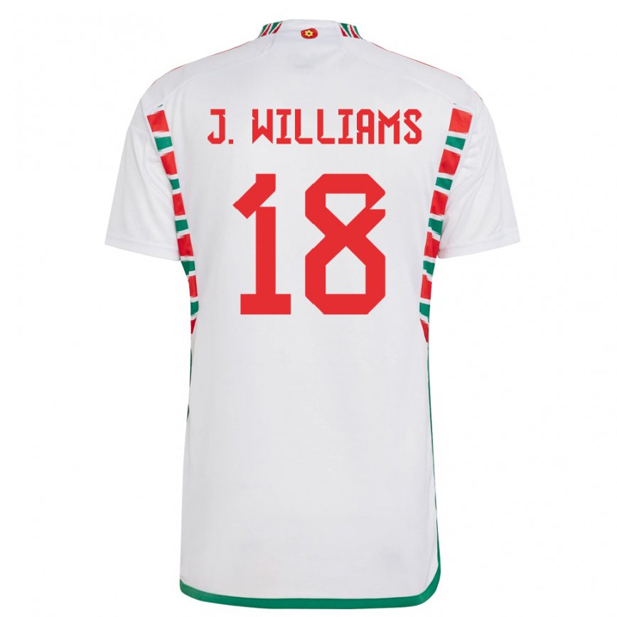 Gyermek Walesi Jonathan Williams #18 Fehér Idegenbeli Jersey 22-24 Mez Póló